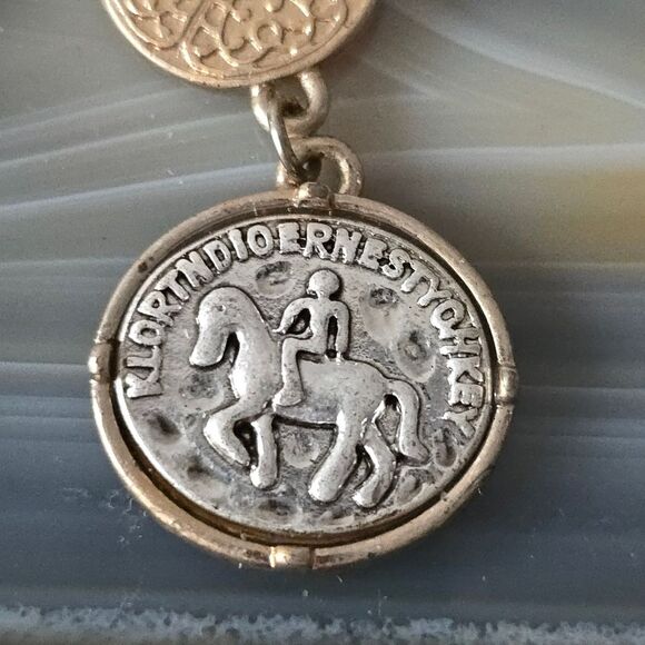 GREEK MYTHOLOGY GOD ZEUS RIDER COIN EARRINGS - Picture 4 of 7